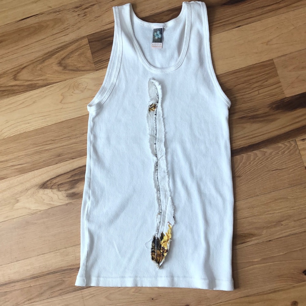 White embellished tank